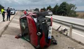 Bursa’da otomobil kanala düştü: 1 yaralı