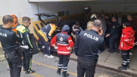 Maltepe’de otopark girişindeki duvara çarpan otomobilin sürücüsü ve köpeği yaralandı